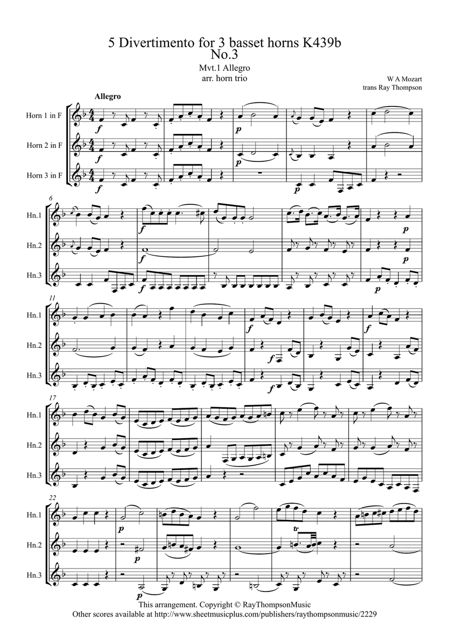 Mozart: Divertimento No.3 from 