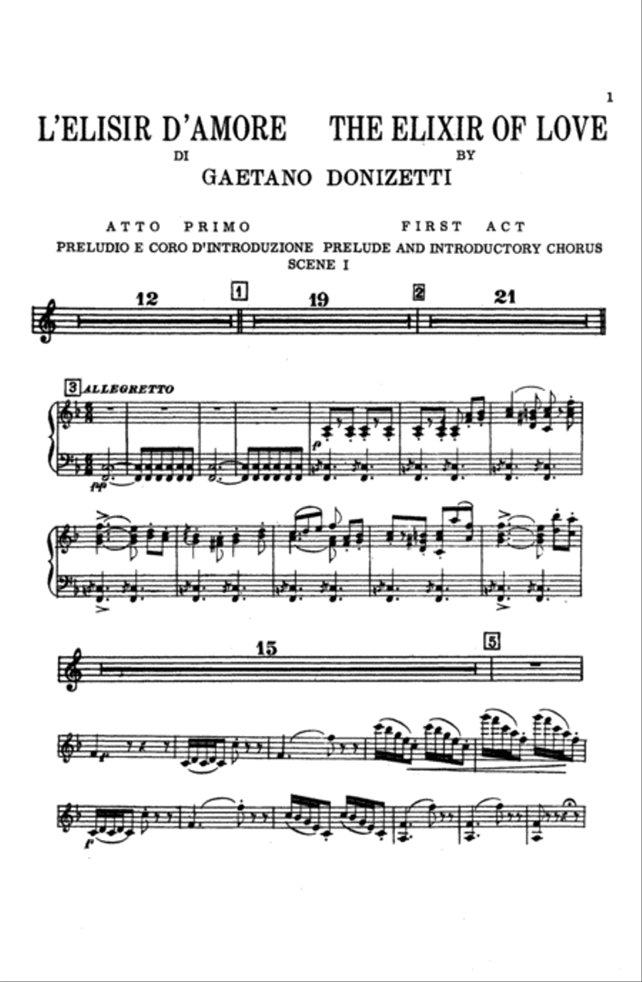 The Elixir of Love (L'Elisir D'Amore) Voice scores gallery preview page 4