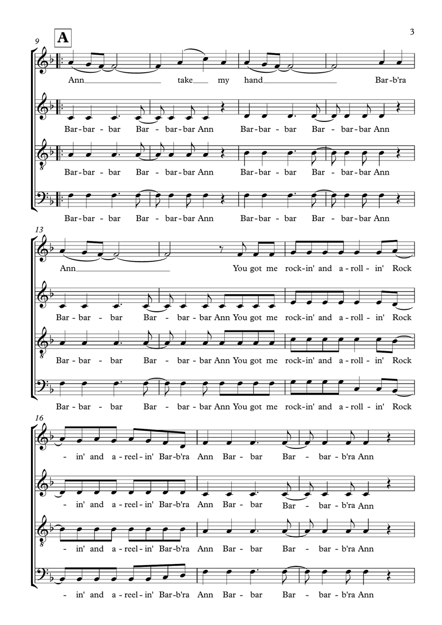 Barbara Ann 4-Part scores gallery preview page 3