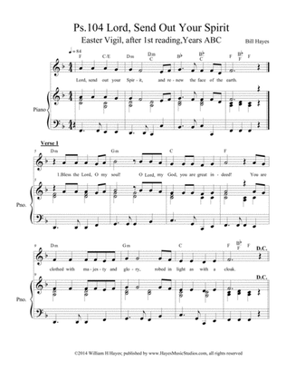 Psalm 104: Lord, Send Out Your Spirit; Easter Vigil 1st psalm (piano/vocal0