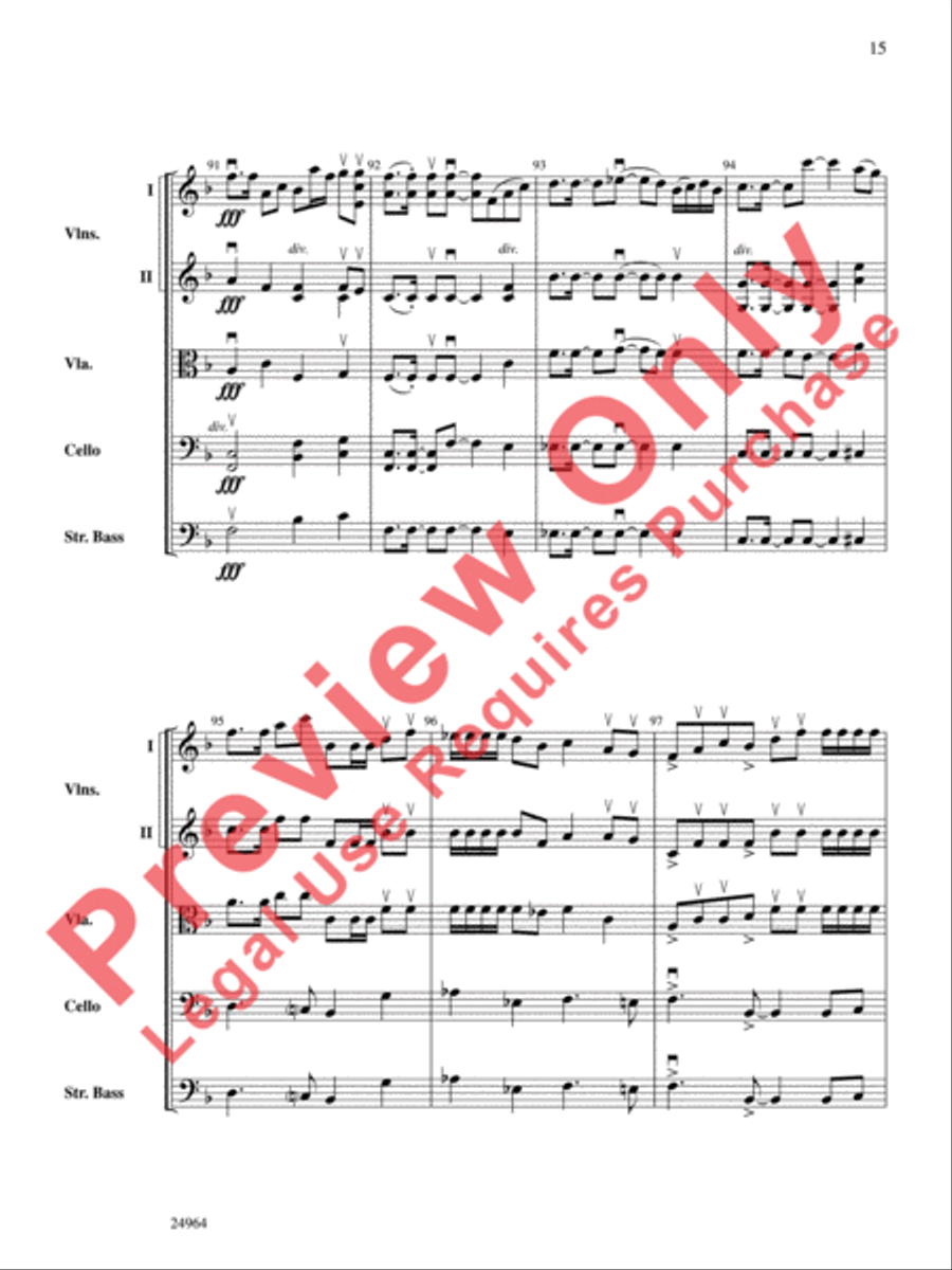 Ode to the Plains and Wild Horses Running (from American Serenade) String Orchestra scores gallery preview page 16