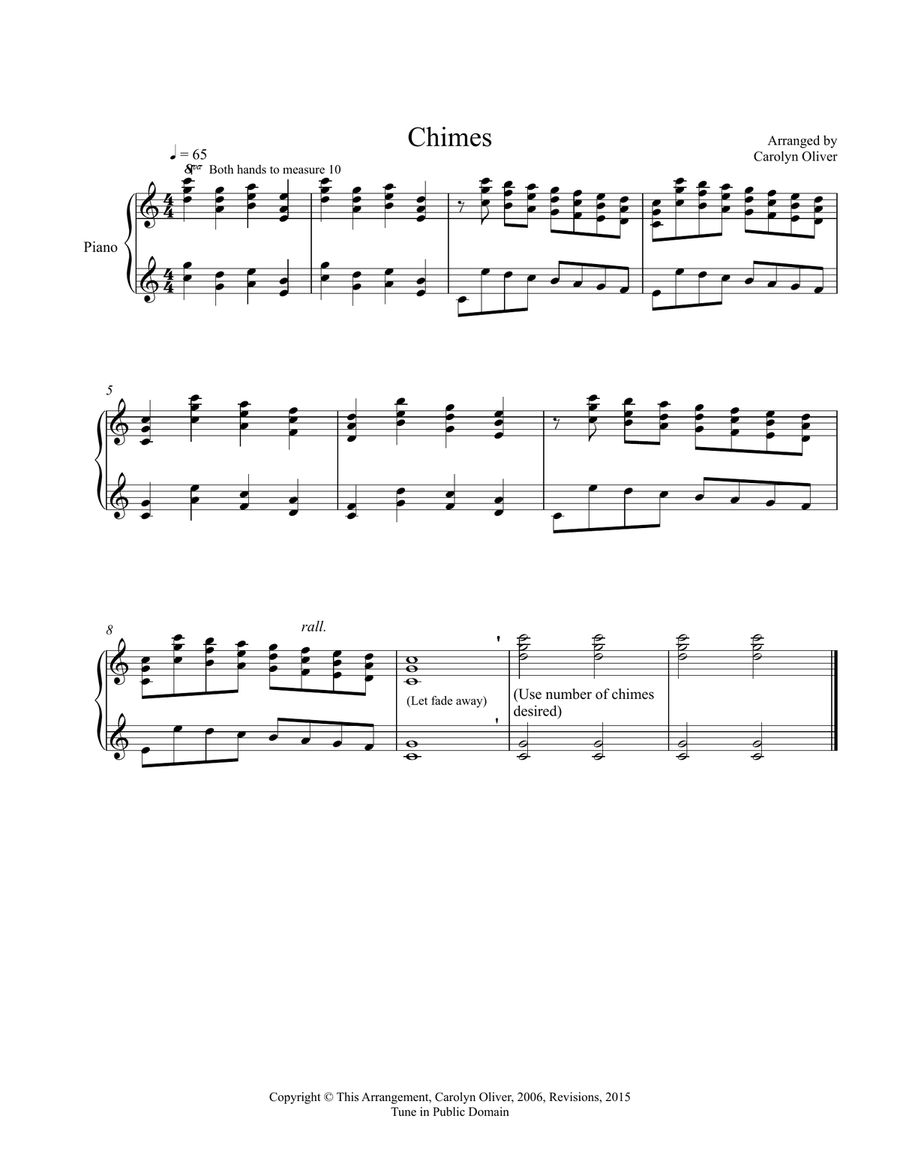 Chimes Chimes Piano Solo scores gallery preview page 1