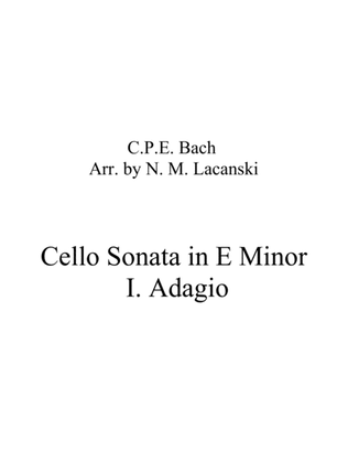 Book cover for Sonata in E Minor for Cello and String Quartet I. Adagio