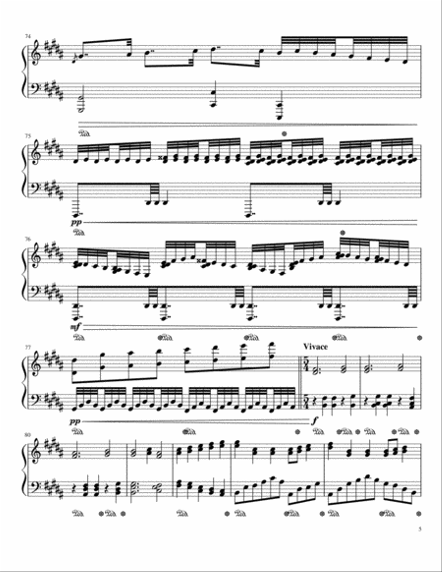 Ballade in B Major Piano Solo scores gallery preview page 5
