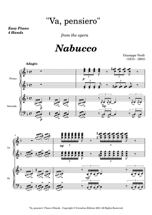 Book cover for "Speed Your Journey" "Va, Pensiero" Verdi Nabucco. Chorus of the Hebrew Slaves. PIANO 4 HANDS.
