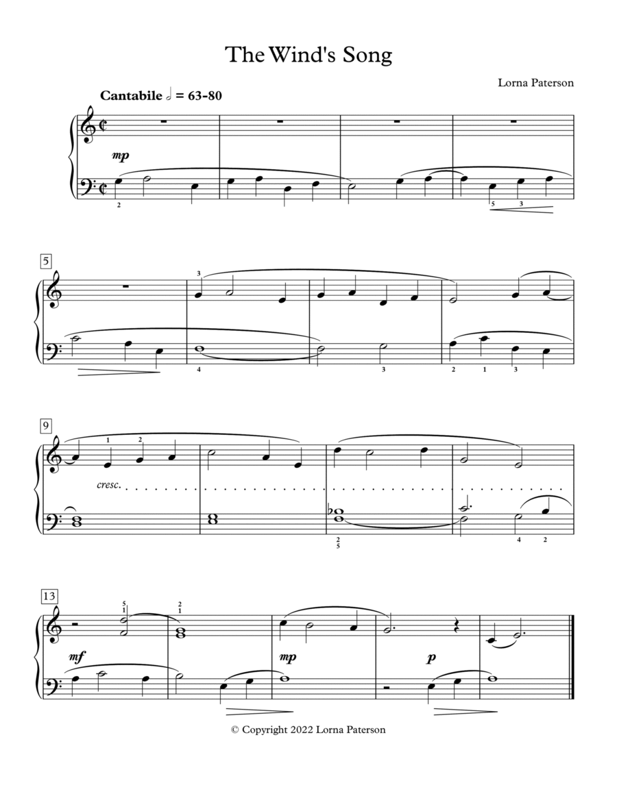 The Wind's Song Piano Method scores gallery preview page 1