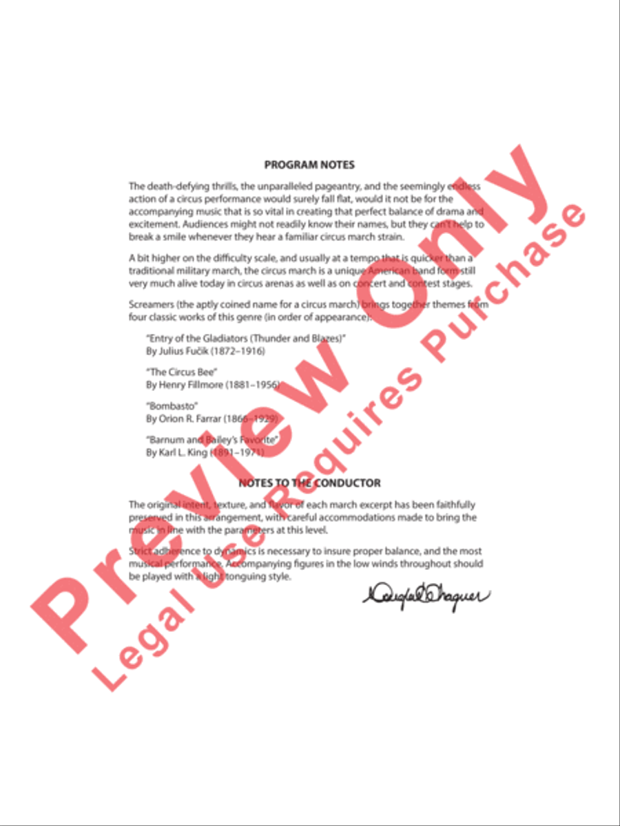 Screamers! Screamers! Concert Band scores gallery preview page 3
