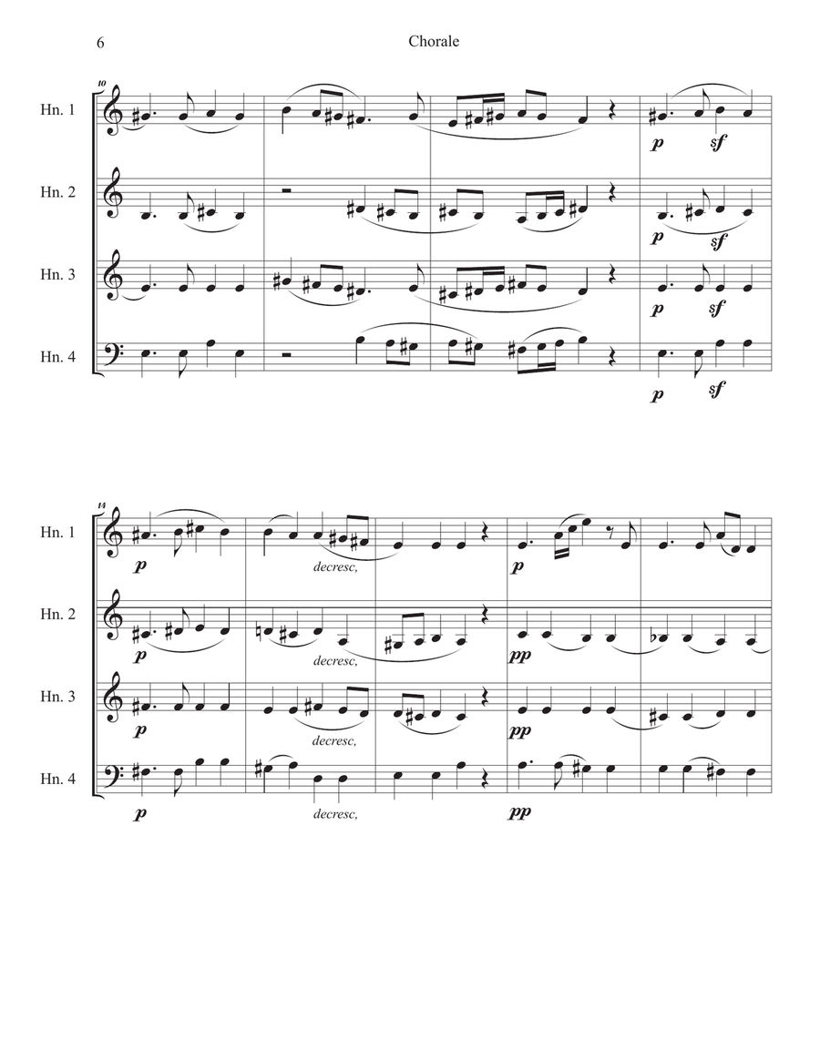 Bruckner: Praludium, Chorale, and Postlude Arranged for Horn Quartet French Horn Quartet scores gallery preview page 6