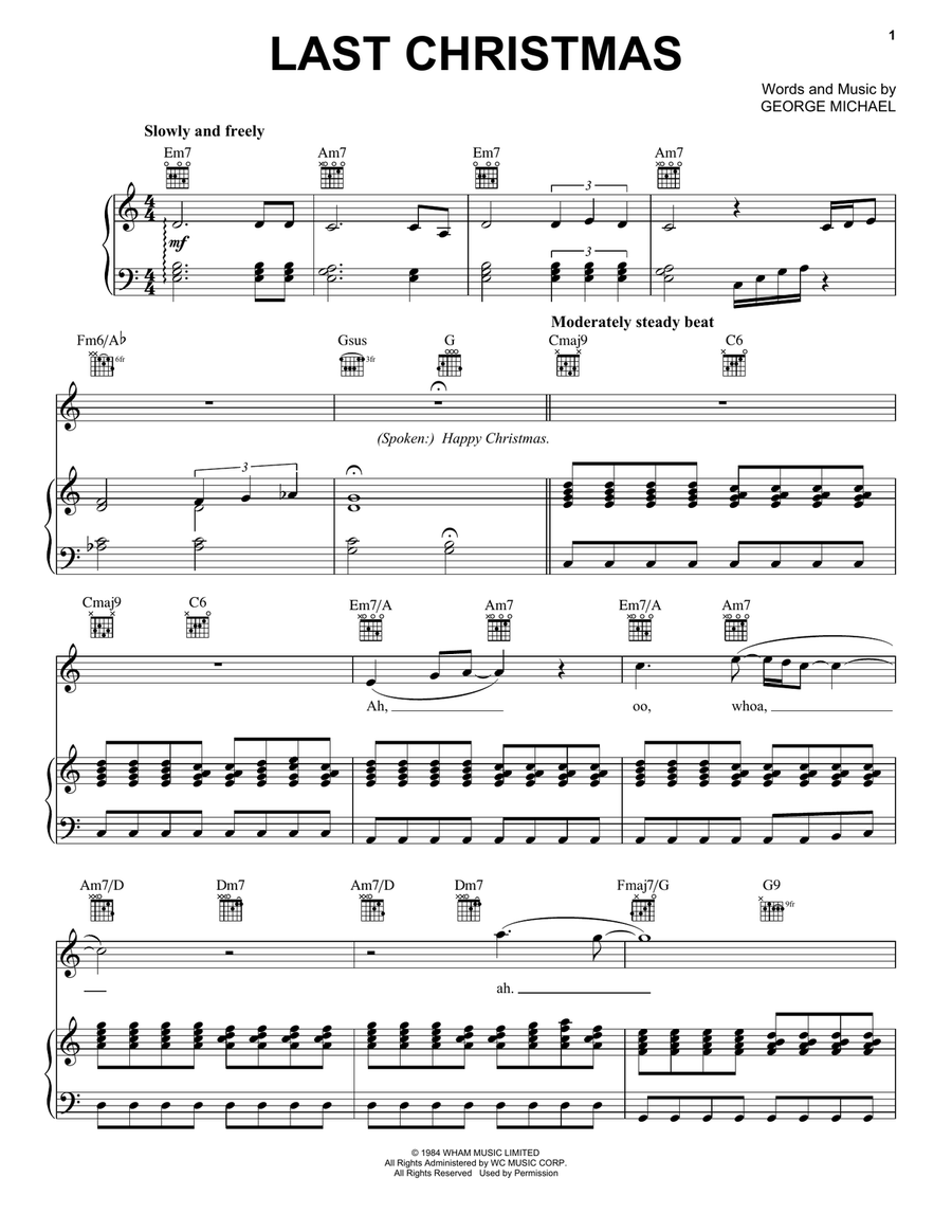 Last Christmas Guitar scores gallery preview page 1