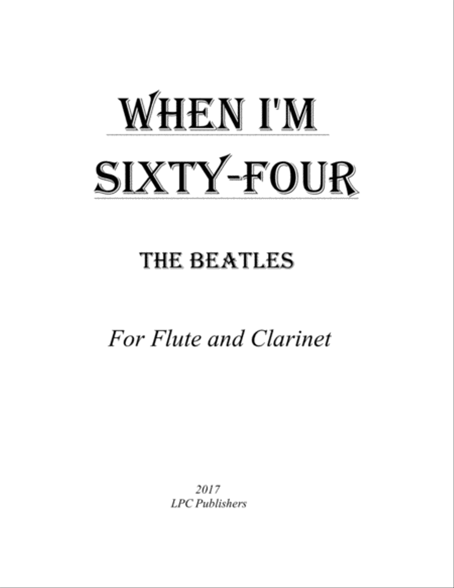 When I'm Sixty-Four Woodwind Duet scores gallery preview page 1