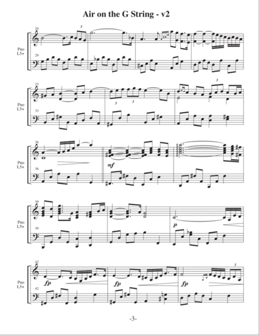 Air On the G String-v2 (3 for 1 PIANO Arrangements) – Jazz Piano Solo scores gallery preview page 4