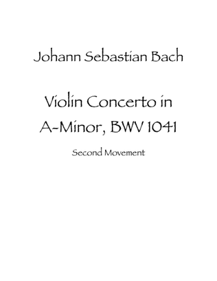Book cover for Violin Concerto in A Minor, BWV 1041 Second Movement