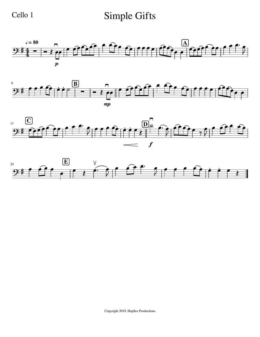Simple hot sale gifts cello