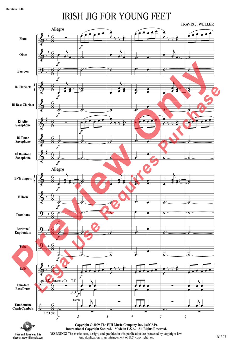 Irish Jig for Young Feet Concert Band scores gallery preview page 3