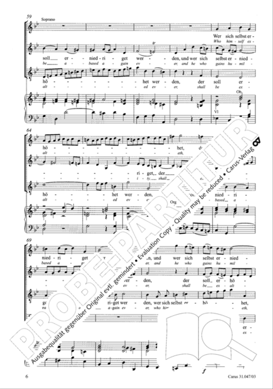 Who himself exalteth shall be abased again (Wer sich selbst erhohet, der soll erniedriget werden) 4-Part scores gallery preview page 7