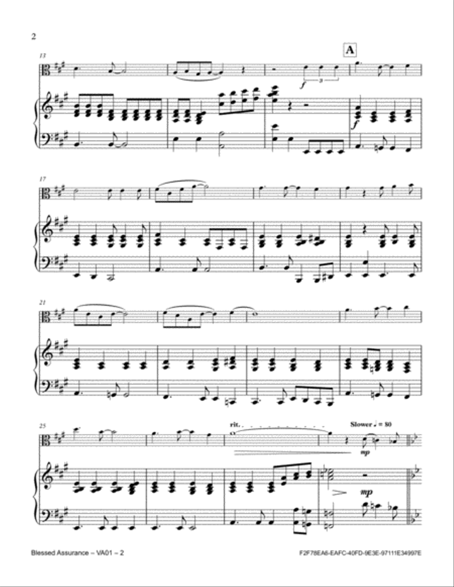 Blessed Assurance Viola scores gallery preview page 2