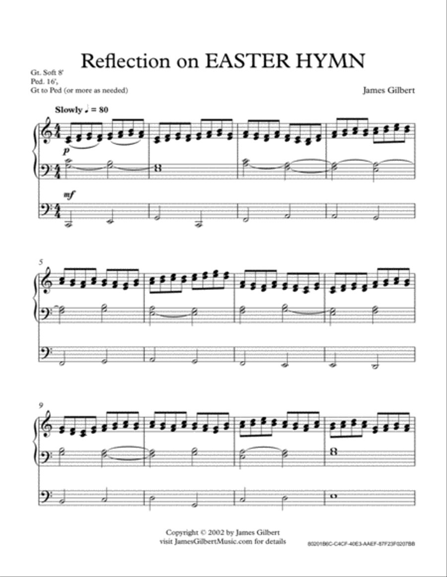 Reflection on EASTER HYMN Organ Solo scores gallery preview page 2