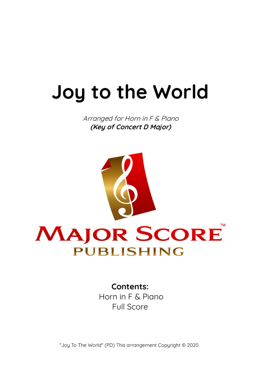 Joy to the World - Horn in F & Piano (D Major) image number null