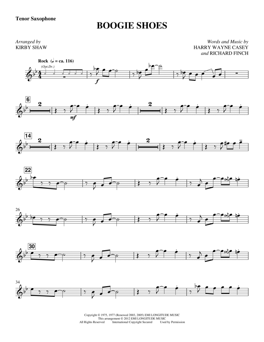 Boogie Shoes - Tenor Sax Choir scores gallery preview page 1