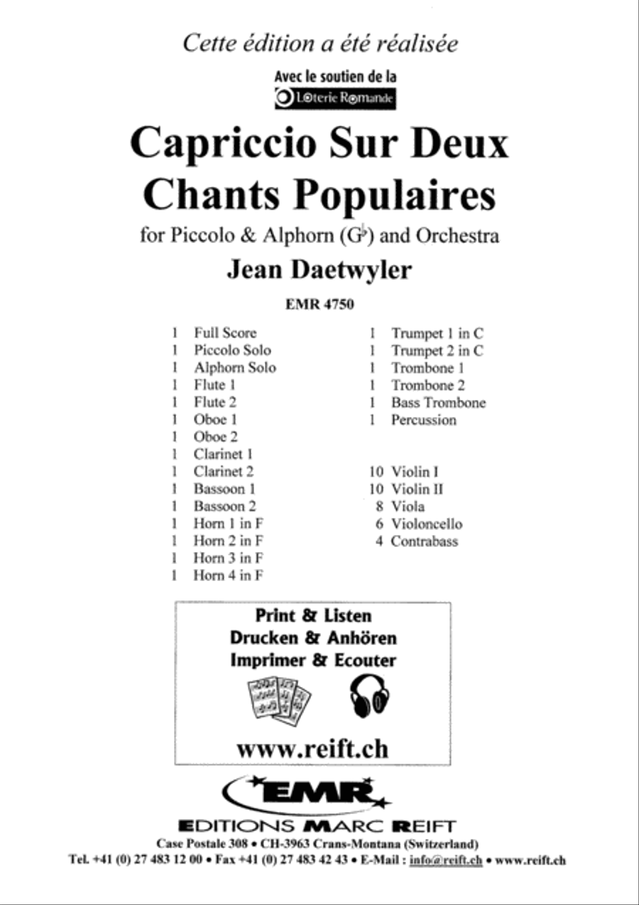 Capriccio Sur Deux Chants Populaires Orchestra scores gallery preview page 2