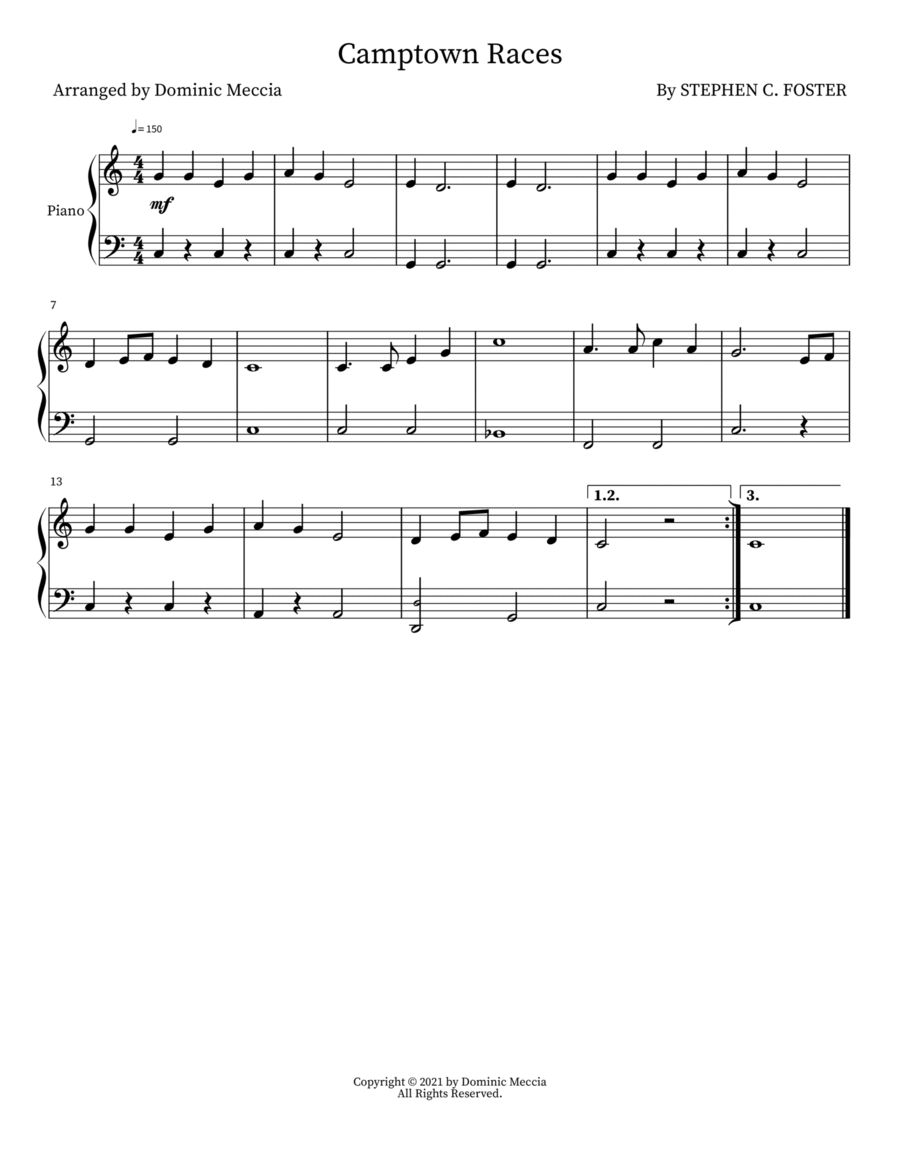 Camptown Races Voice scores gallery preview page 1