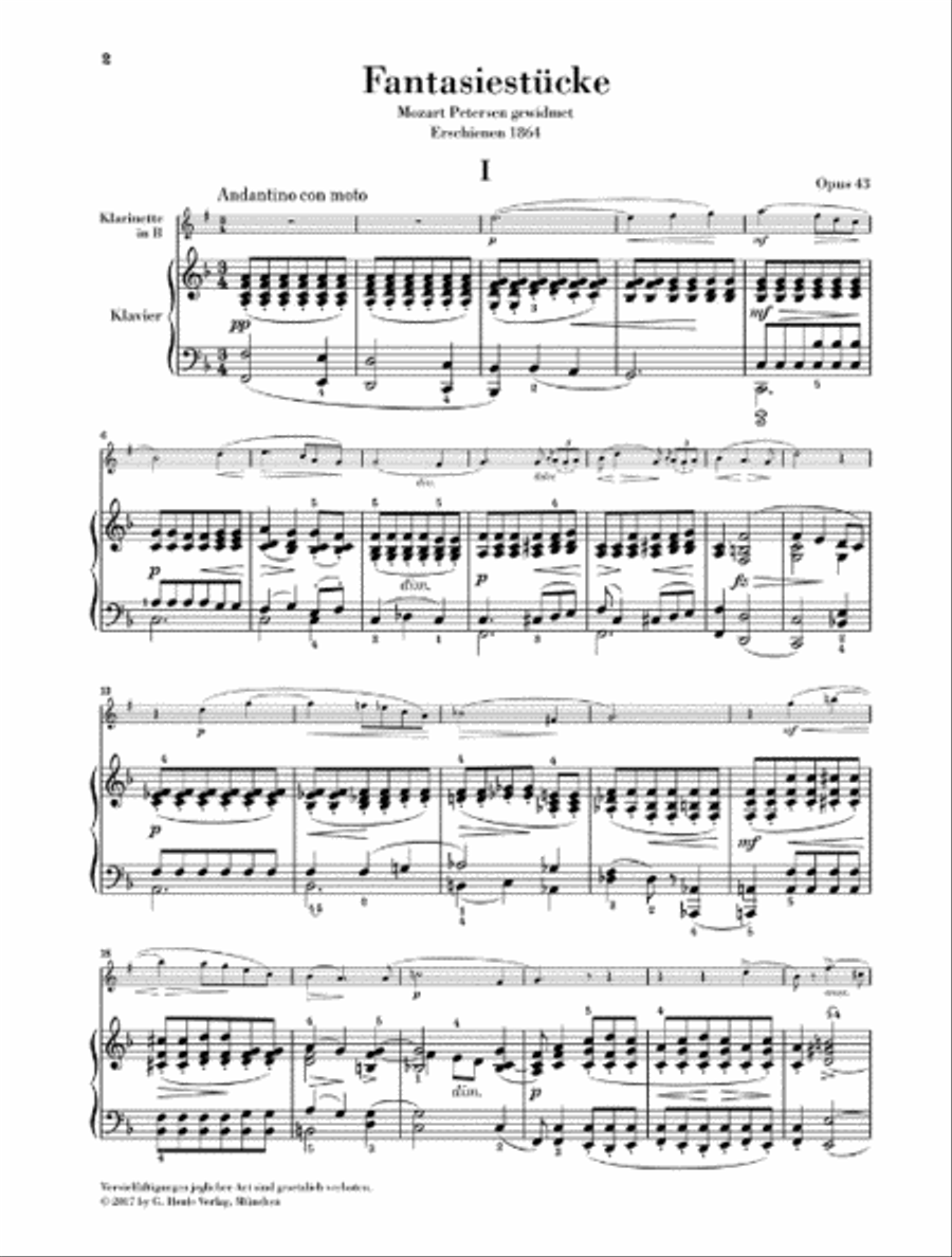Fantasy Pieces Op. 43 Fantasy Pieces Op. 43 Clarinet Solo scores gallery preview page 2