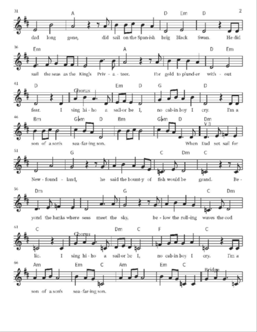 A Seafaring Son Piano scores gallery preview page 2