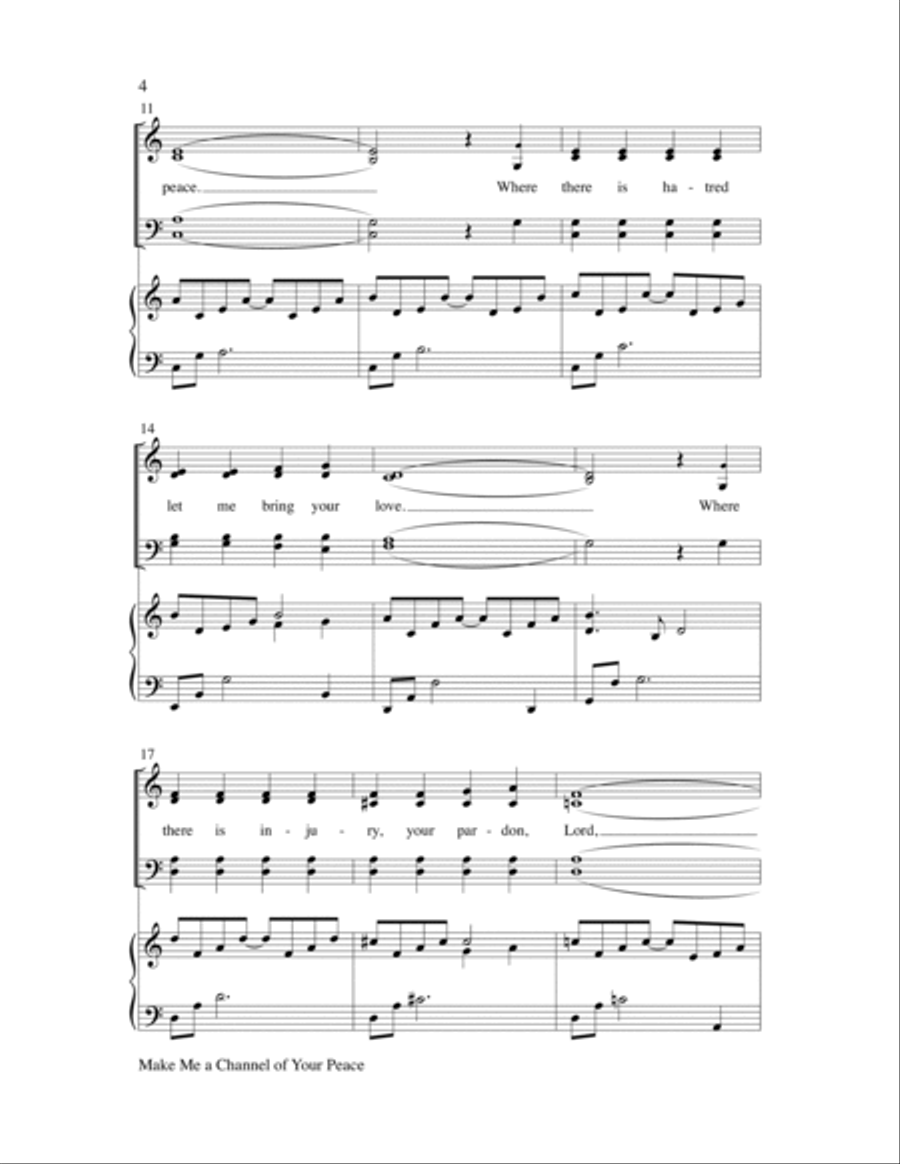 Make Me a Channel of Your Peace 4-Part scores gallery preview page 4