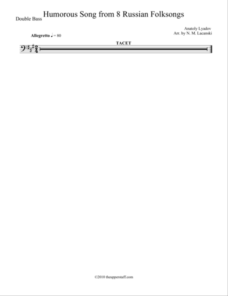 8 Russian Folksongs Humorous Song String Orchestra scores gallery preview page 1