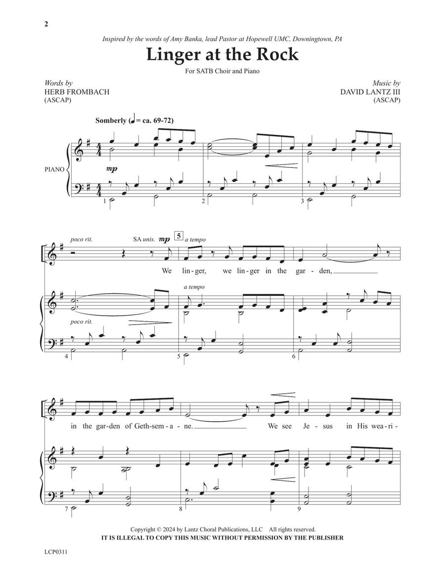 Linger at the Rock 4-Part scores gallery preview page 2