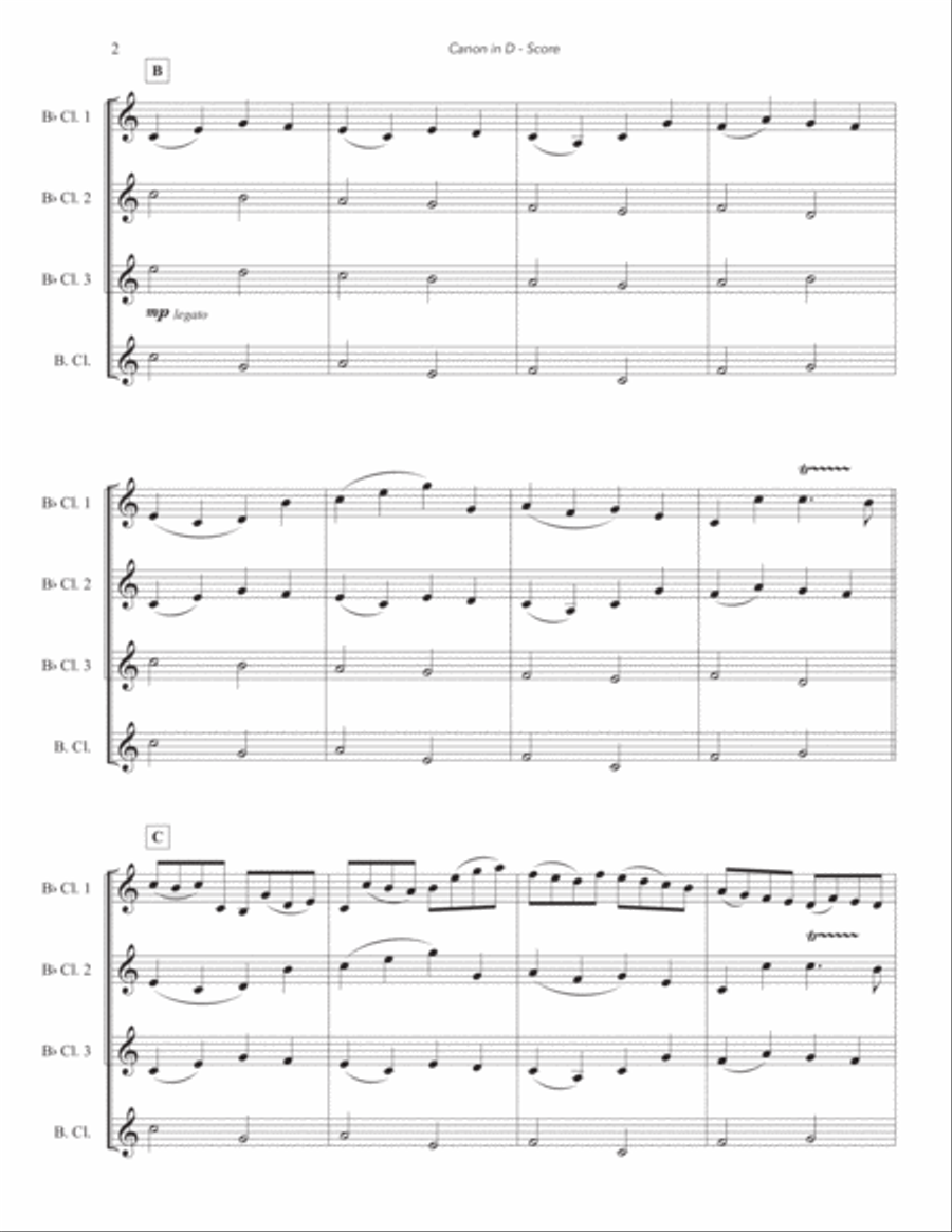 Canon in D Canon in D Woodwind Quartet scores gallery preview page 3