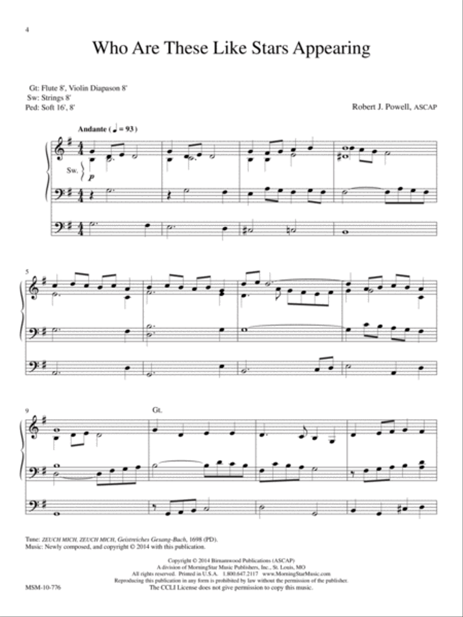 Who Are These Like Stars Appearing: Three Pieces for Organ Organ Solo scores gallery preview page 4