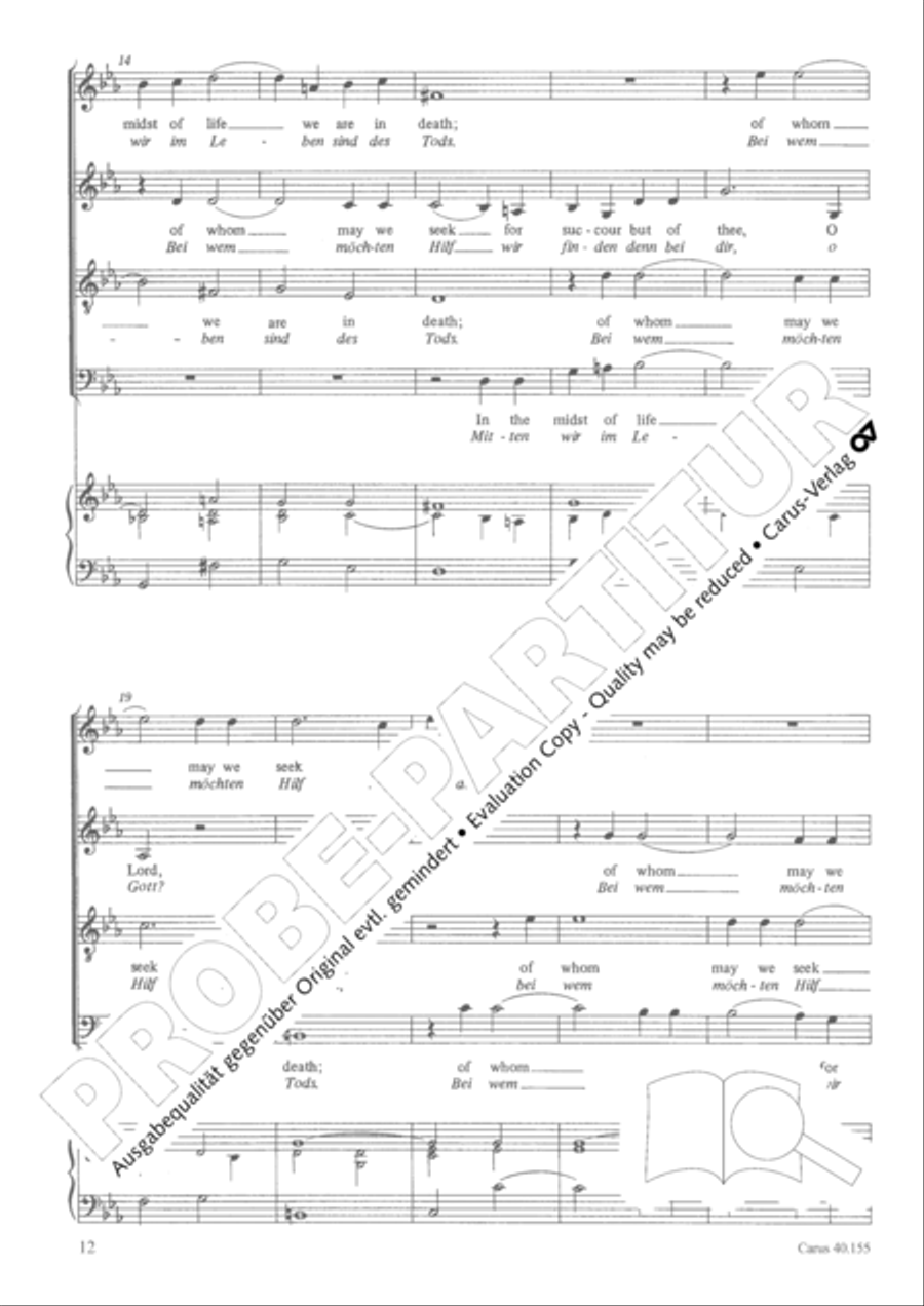 Funeral music of Queen Mary 4-Part scores gallery preview page 13