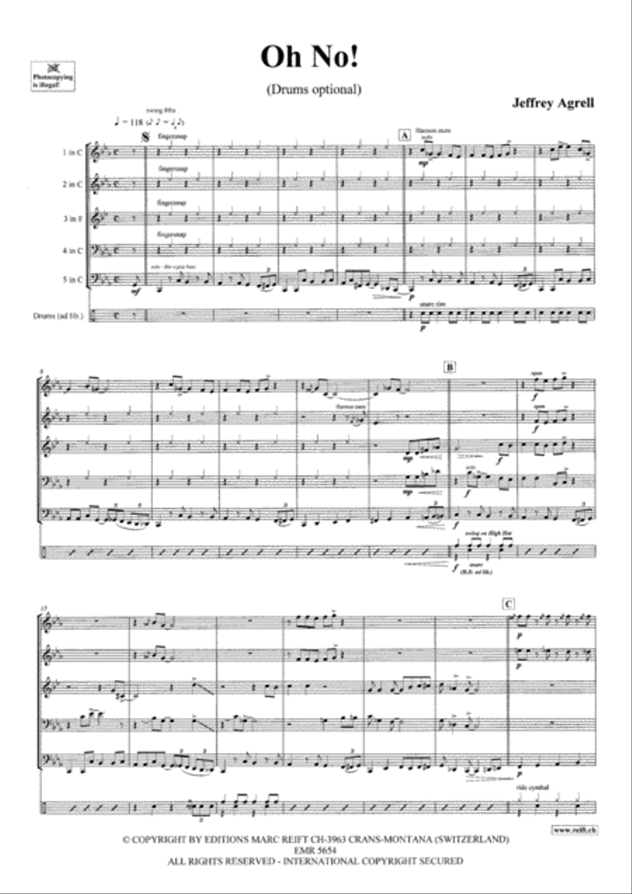 Oh No! Brass Ensemble scores gallery preview page 3