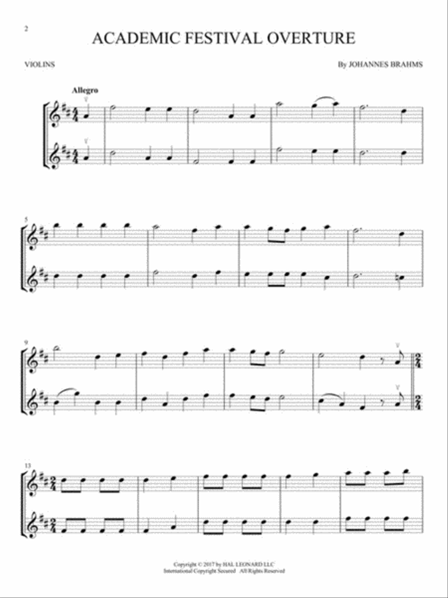 Classical Themes for Two Violins String Duet scores gallery preview page 3