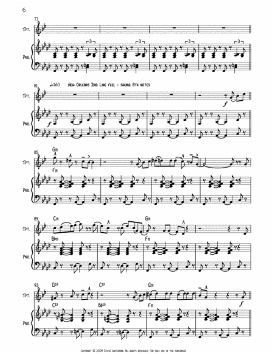 Red Vest Man for Bb Trumpet and Piano B-Flat Trumpet scores gallery preview page 6