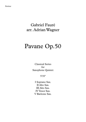 Book cover for Pavane op.50 (Saxophone Quintet) arr. Adrian Wagner