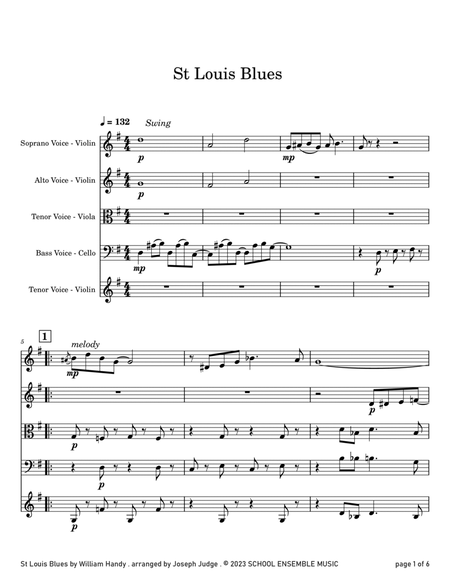 St Louis Blues by Handy for String Quartet in Schools image number null