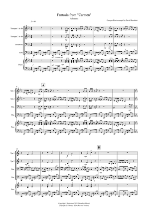 Book cover for Habanera (Fantasia from Carmen) for Brass Quartet
