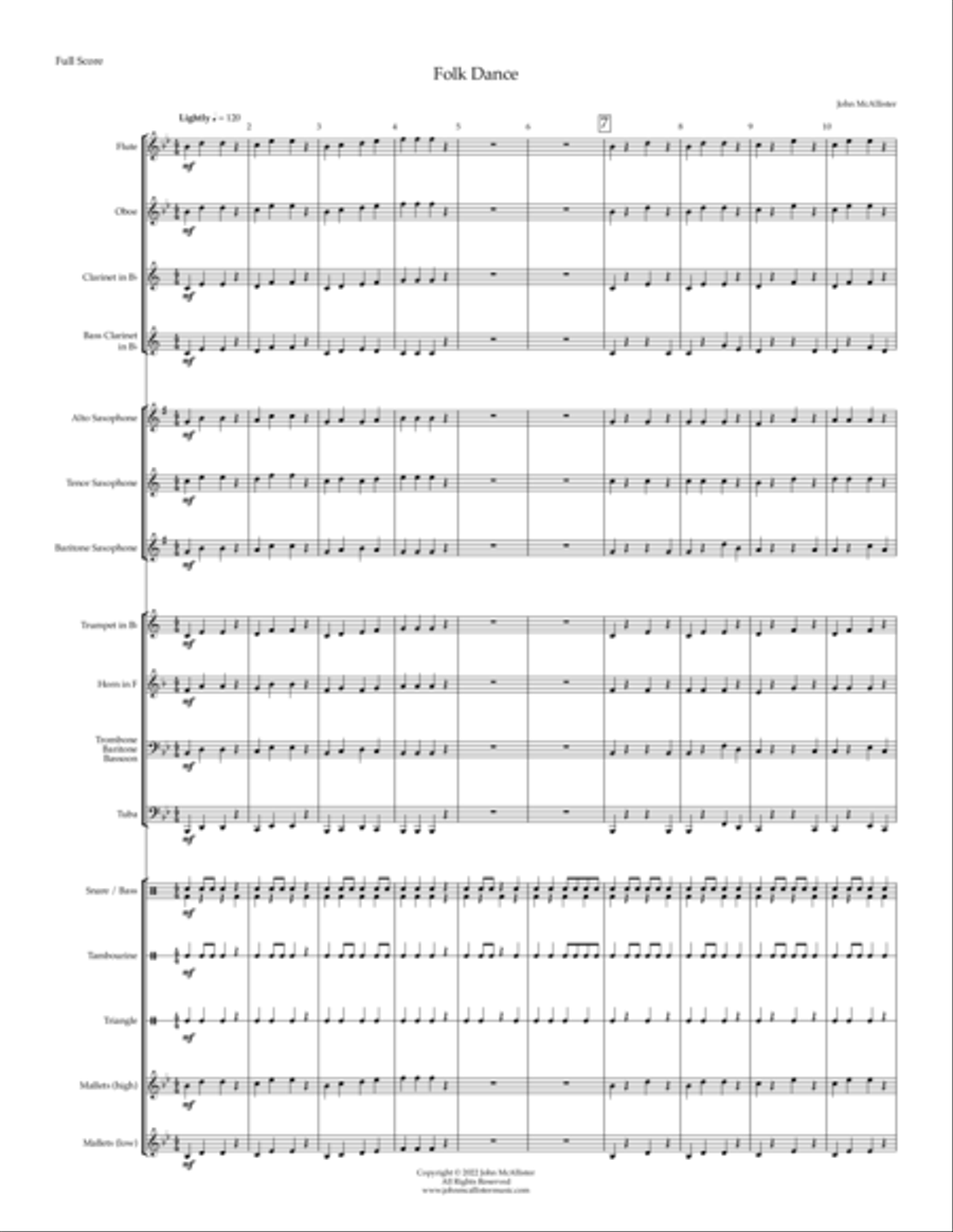 Folk Dance - for beginning band Concert Band scores gallery preview page 3