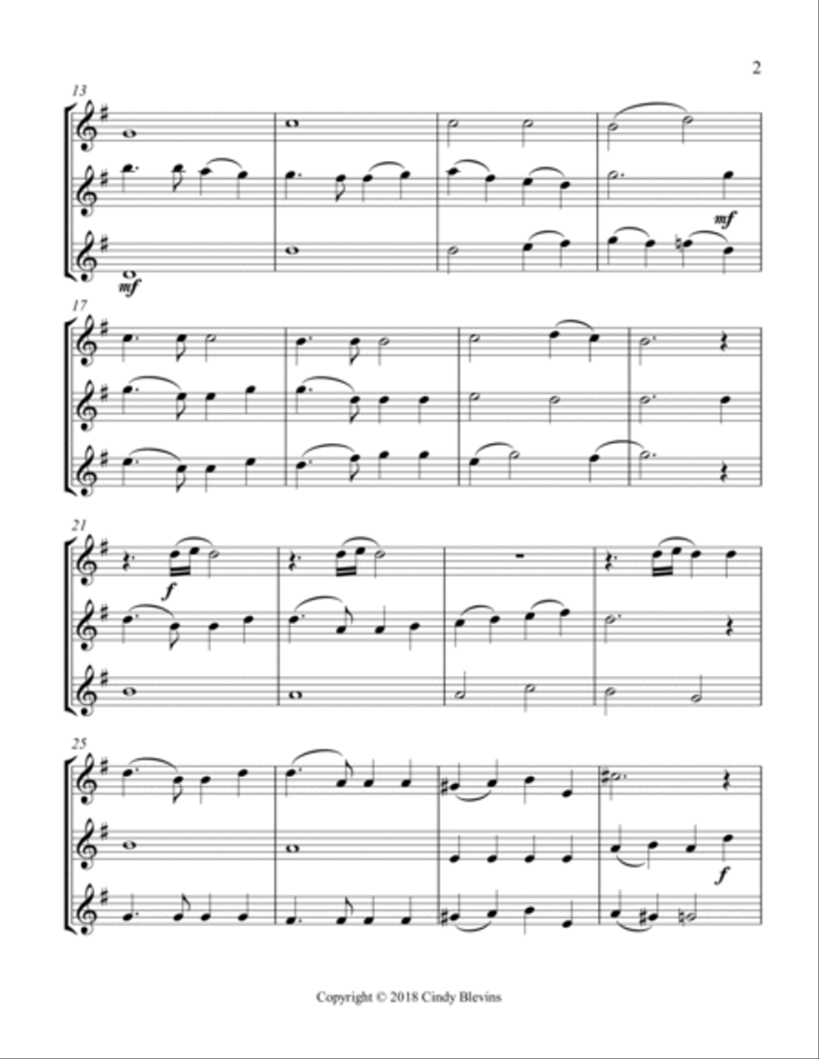 America, the Beautiful, Violin Trio String Trio scores gallery preview page 3