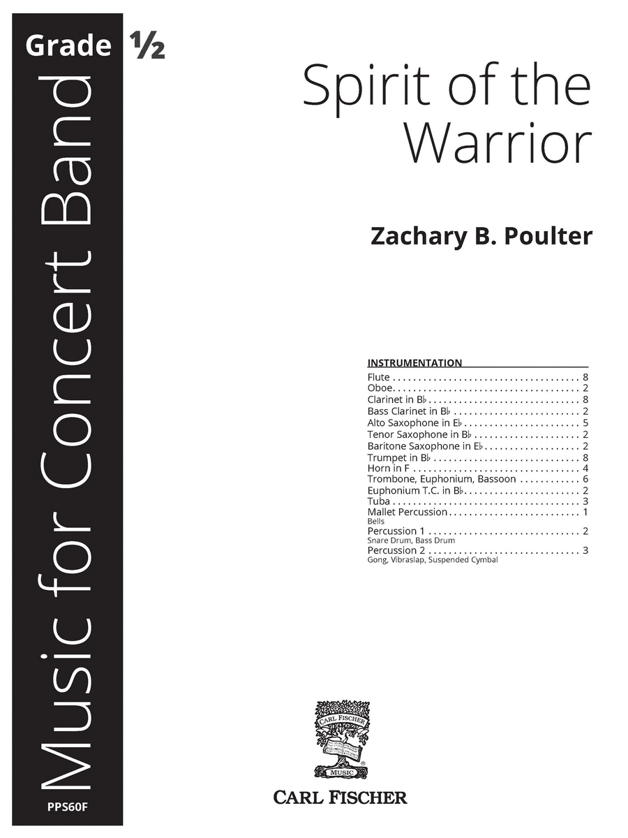 Spirit of the Warrior Concert Band scores gallery preview page 1