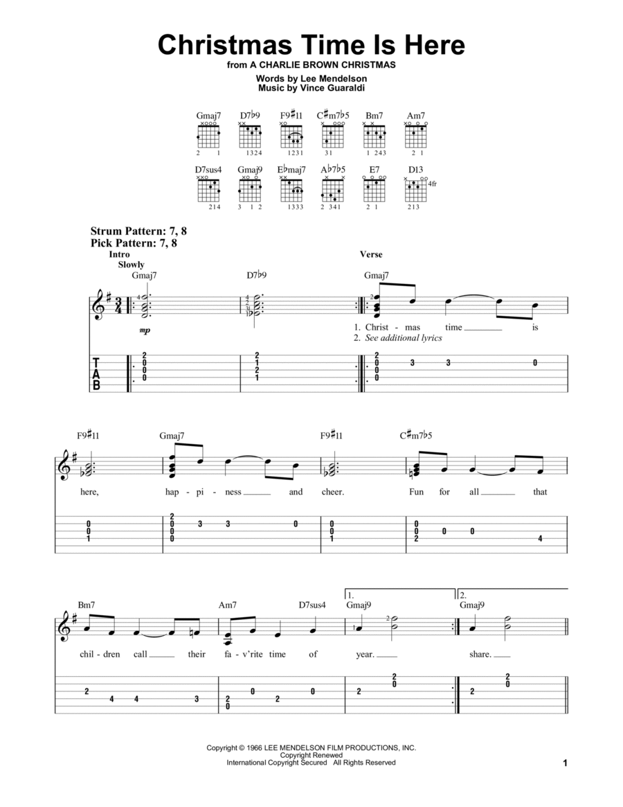 Christmas Time Is Here Christmas Time Is Here Electric Guitar scores gallery preview page 1