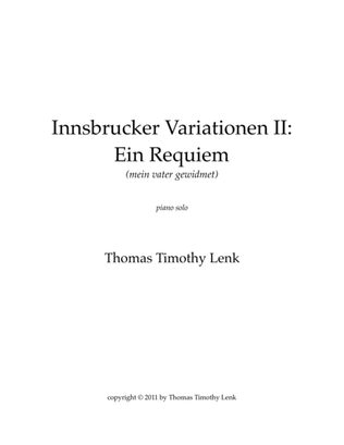 Innsbrucker Variationen: Ein Requiem (mein Vater gewidmet)
