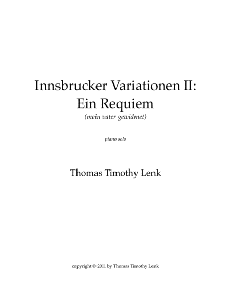 Innsbrucker Variationen: Ein Requiem (mein Vater gewidmet) image number null