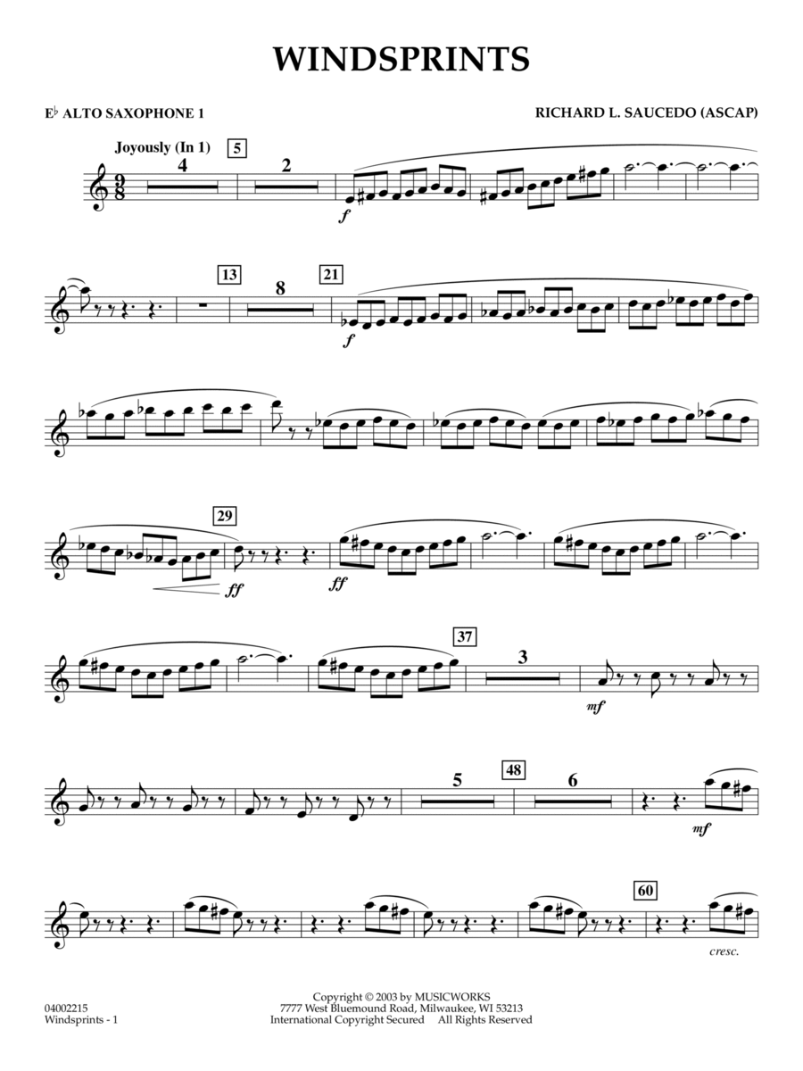 Windsprints - Eb Alto Saxophone 1