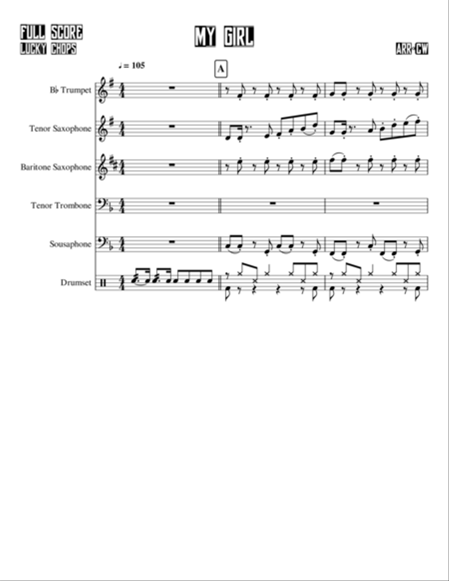 My Girl Small Ensemble scores gallery preview page 1