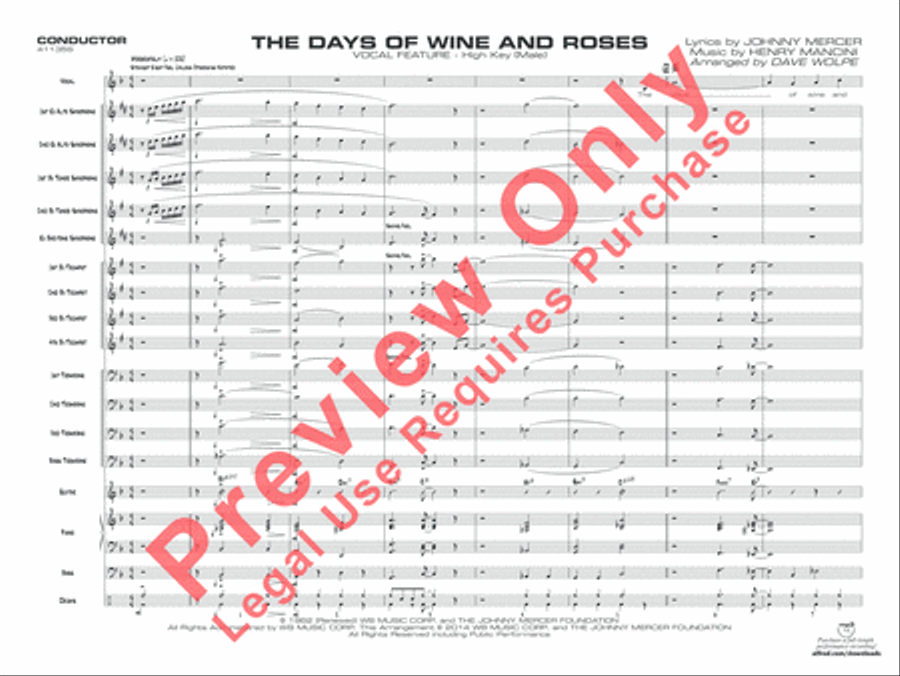The Days of Wine and Roses Jazz Ensemble scores gallery preview page 22