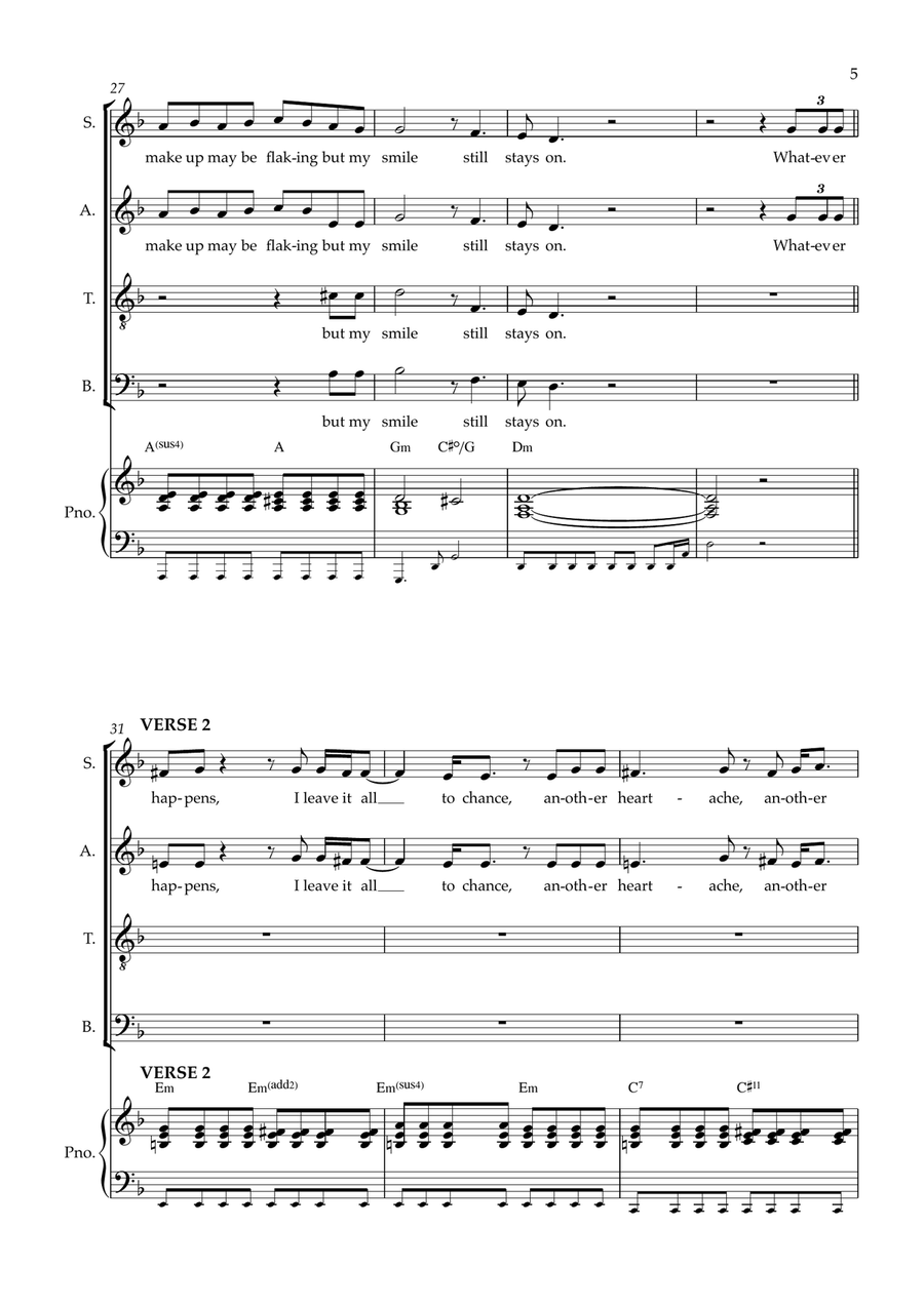 The Show Must Go On 4-Part scores gallery preview page 5