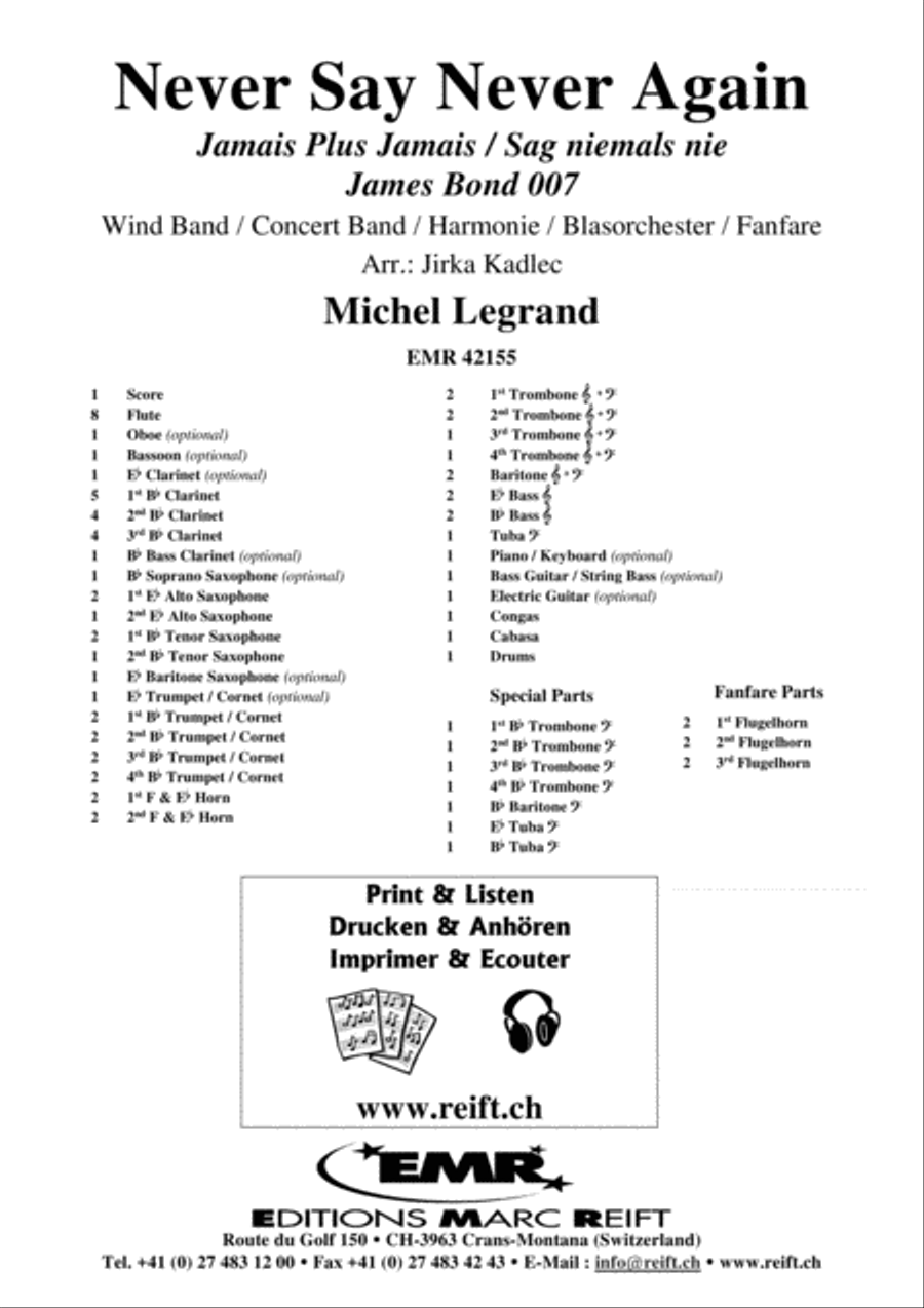 Never Say Never Again Concert Band scores gallery preview page 2